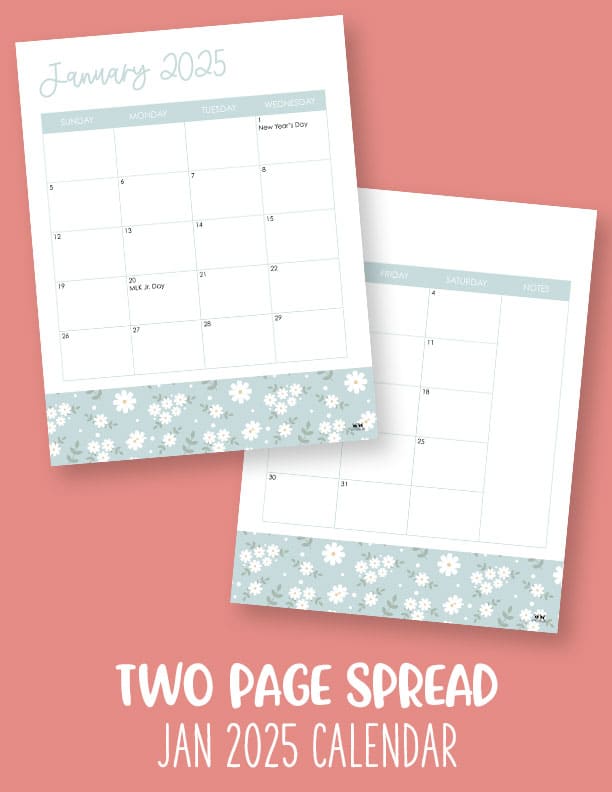 January 2025 Calendars - 107 FREE Printables 189 Printable-January-2025-Calendar-Style-67