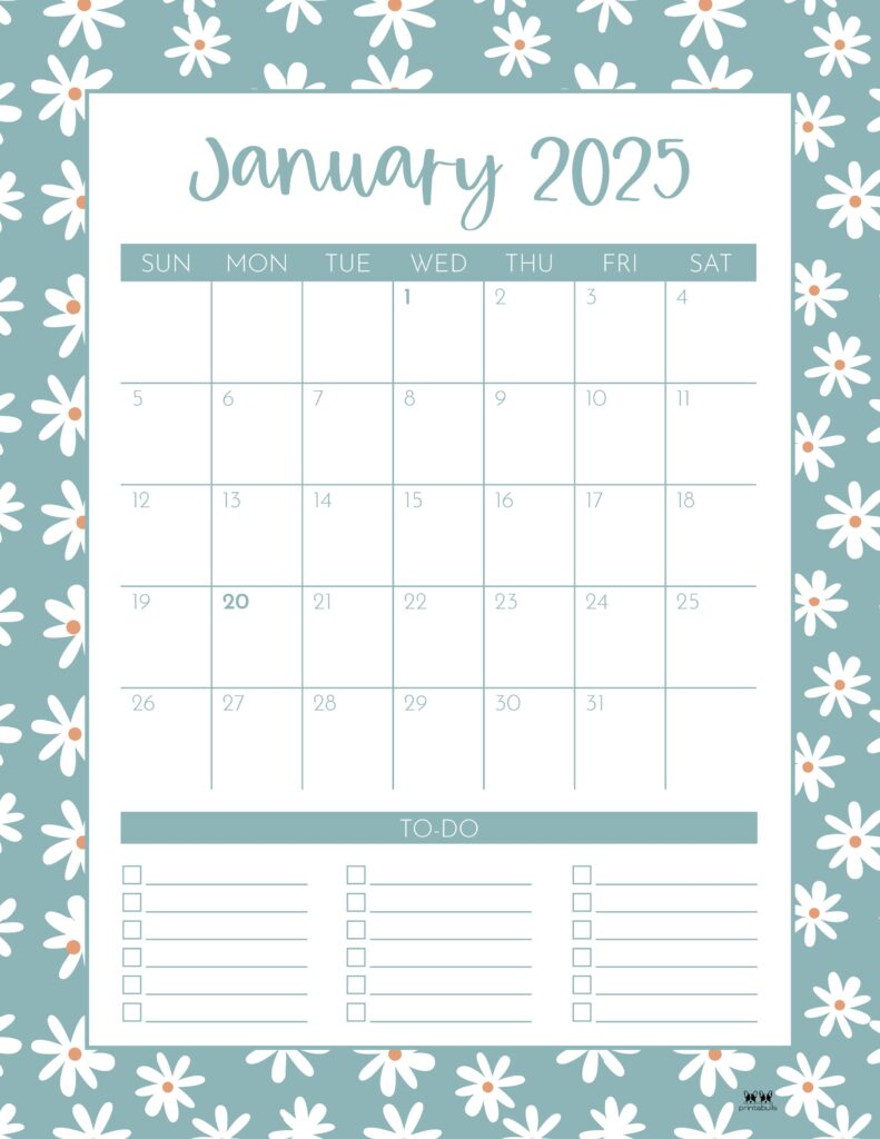 January 2025 Calendars - 107 FREE Printables 154 Printable-January-2025-Calendar-Style-77