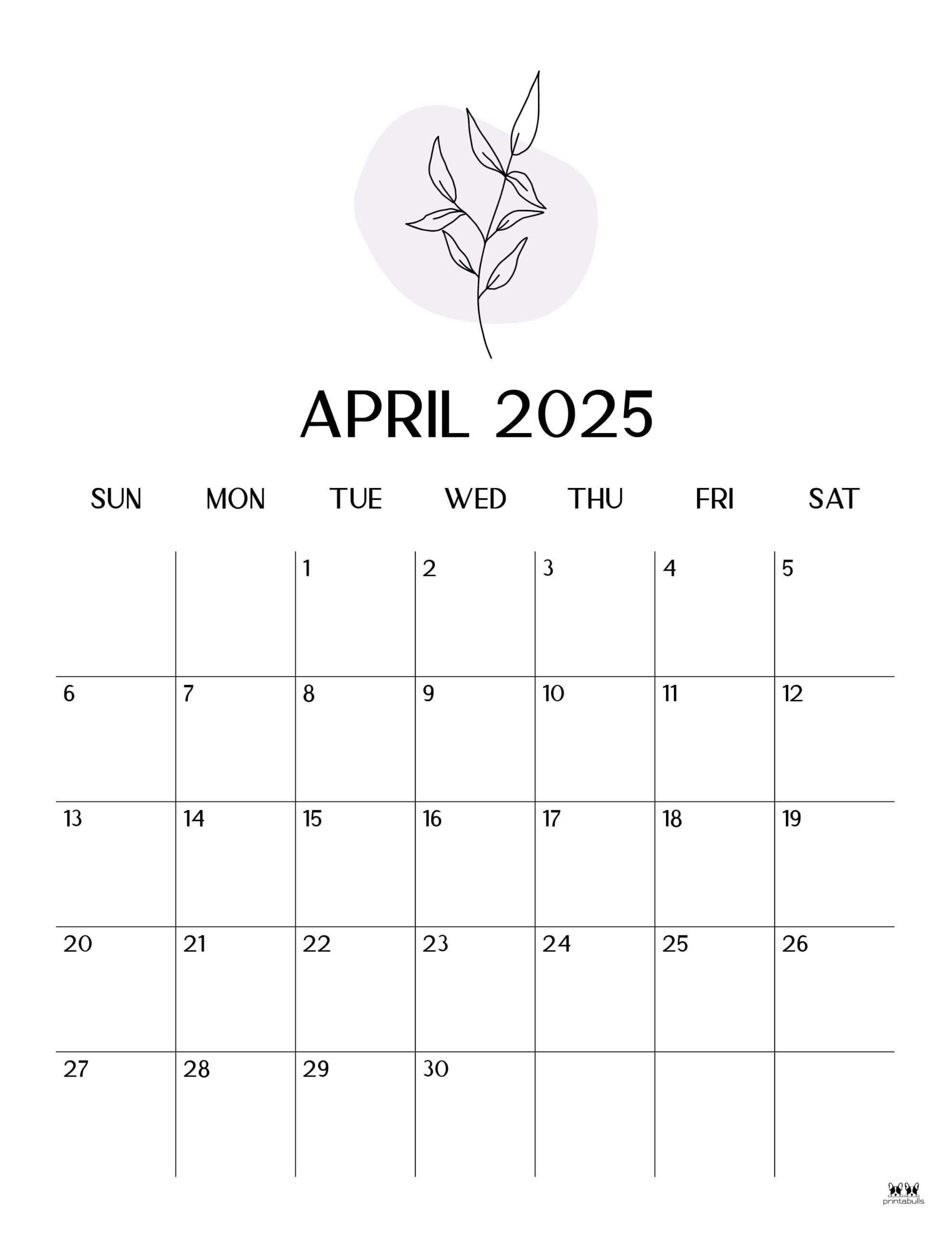April 2025 Calendars 107 FREE Printables Printabulls