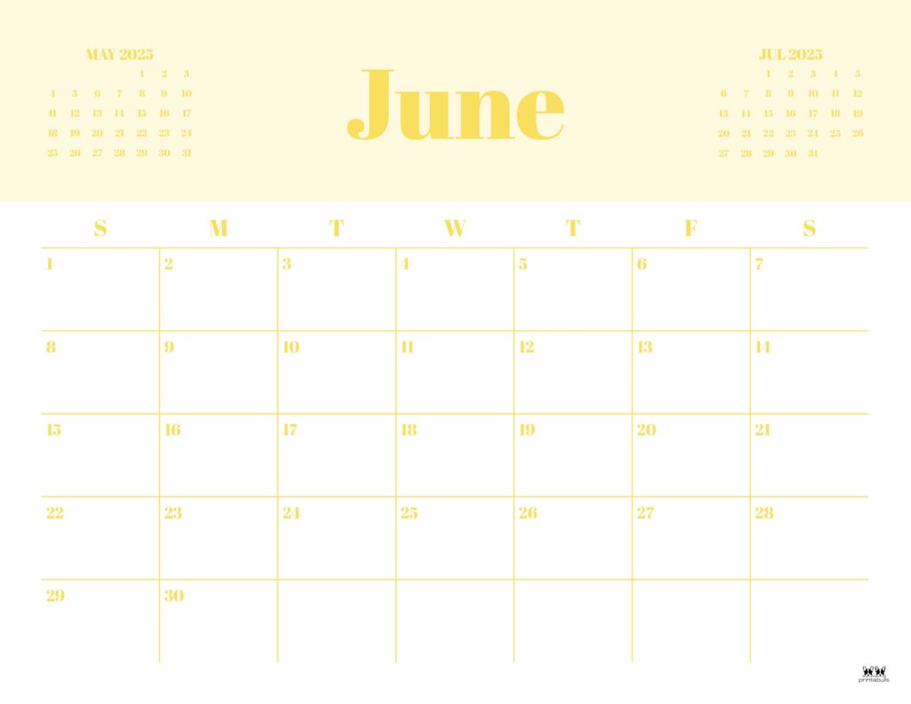 June 2025 calendars - 107 free printables | printabulls