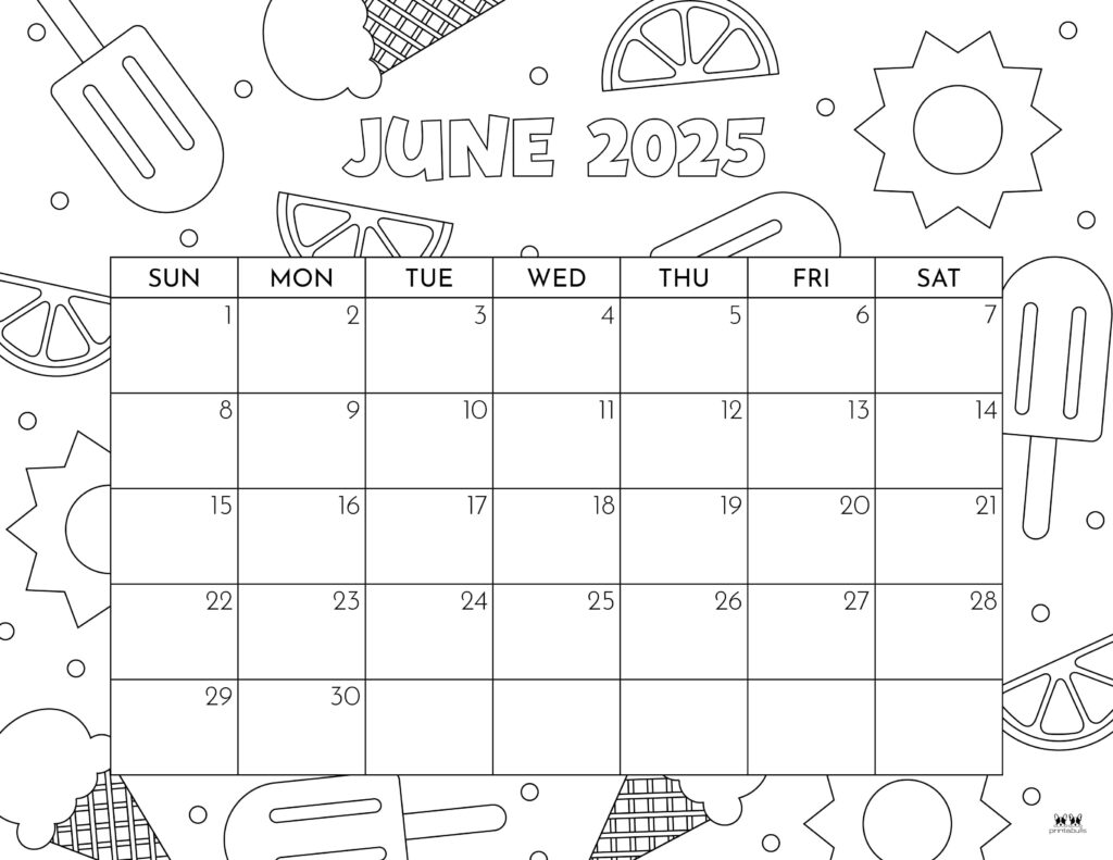 June 2025 calendars - 107 free printables | printabulls