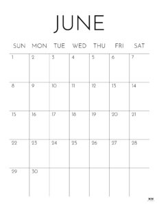 June 2025 Calendars - 107 FREE Printables | Printabulls