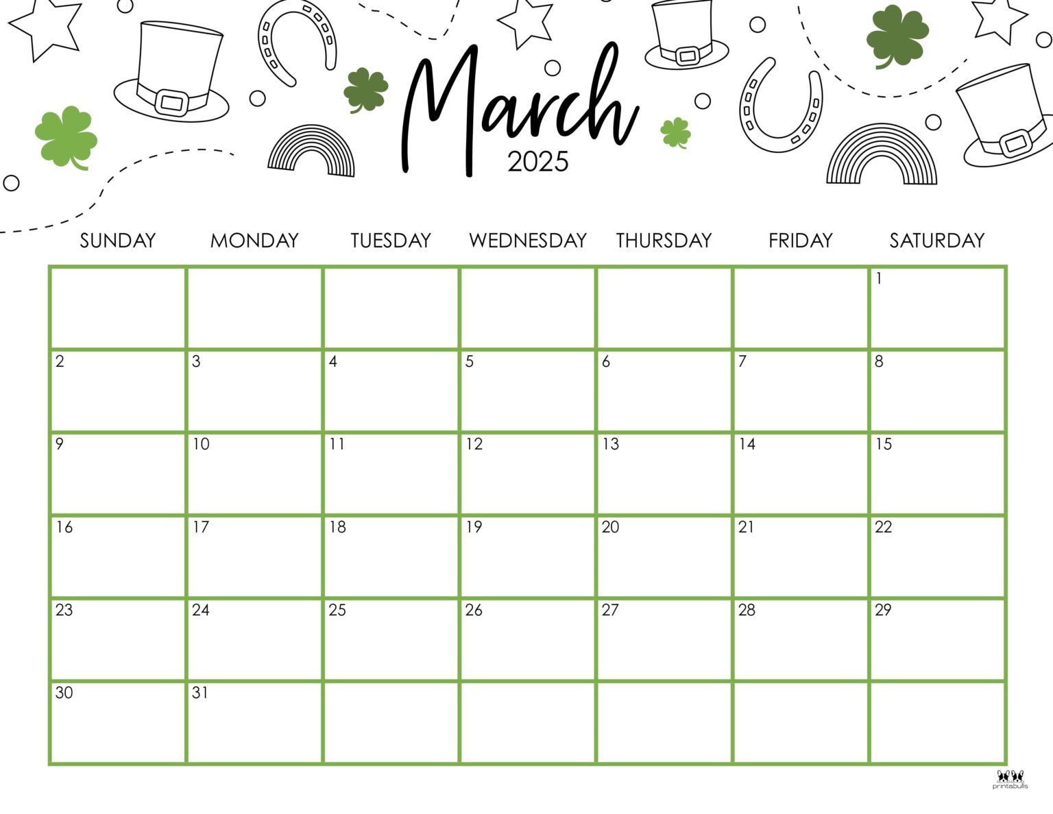 March 2025 Calendars - 107 FREE Printables | Printabulls