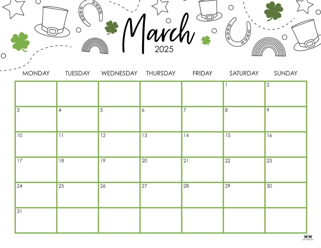 March 2025 Calendars - 107 FREE Printables | Printabulls