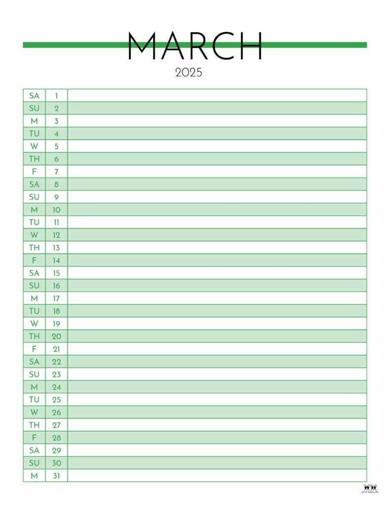 March 2025 Calendars - 107 FREE Printables 180 Printable-March-2025-Calendar-Style-63
