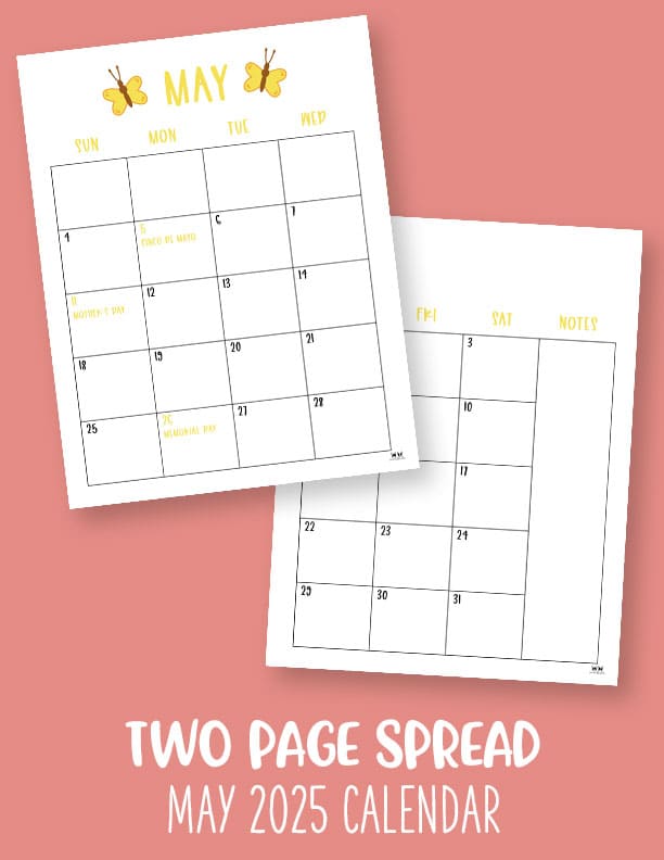 May 2025 Calendars - 107 FREE Printables 195 Printable-May-2025-Calendar-Style-104