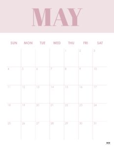 May 2025 Calendars - 107 FREE Printables | Printabulls