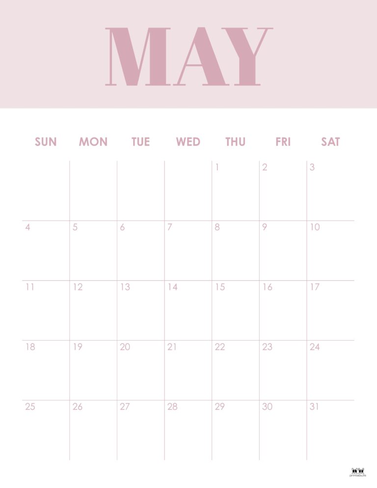 May 2025 Calendars - 107 FREE Printables - PrintaBulk