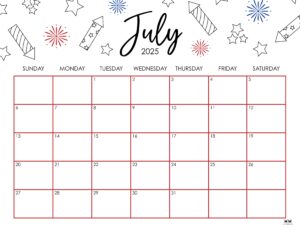 July 2025 Calendars - 107 FREE Printables | Printabulls