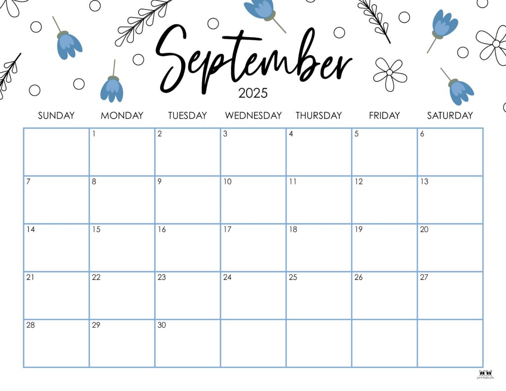 September 2025 calendars - 107 free printables | printabulls