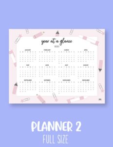 Yearly Calendar Planner Pages - FREE 2025 Pages | Printabulls