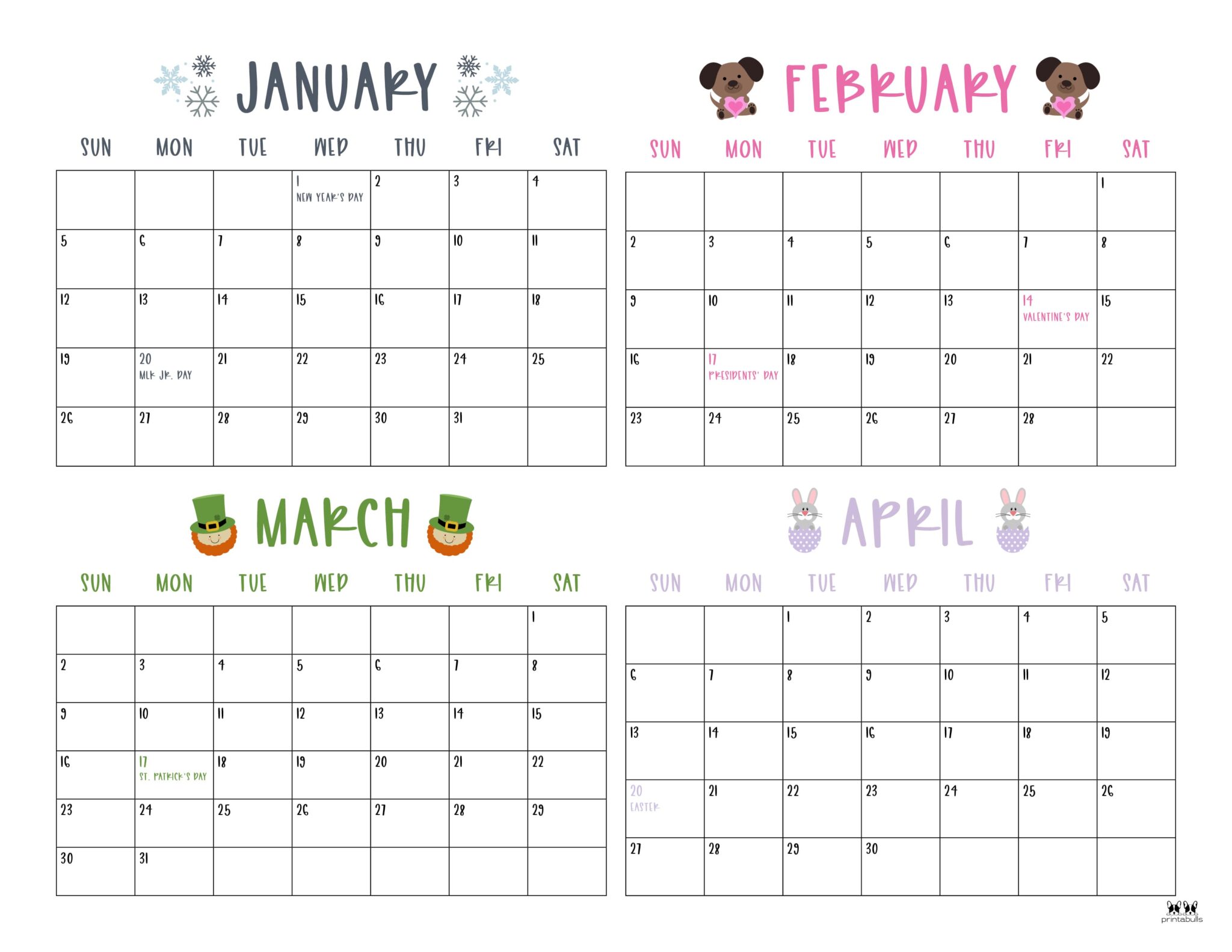 4 year calendar 2022 to 2025 2