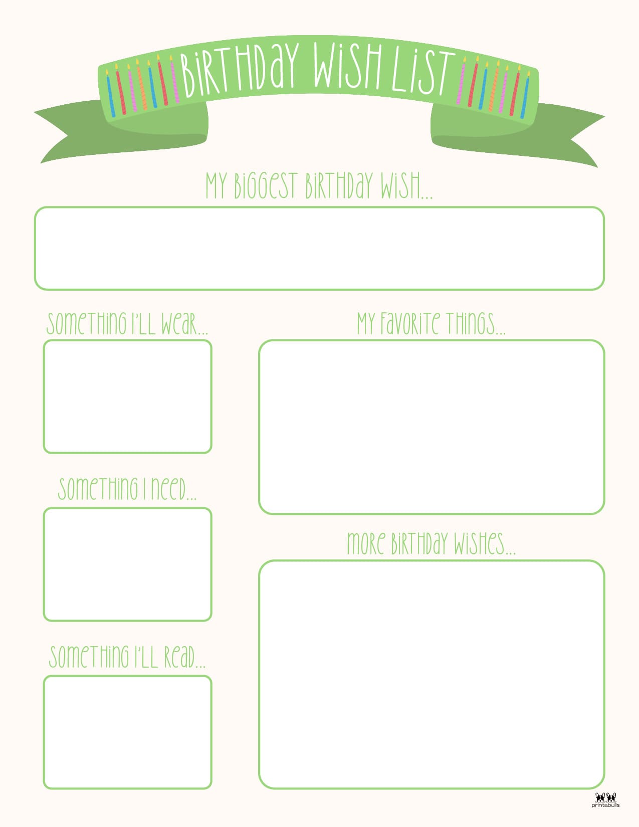 Birthday Wish List Templates - Printable Birthday Wish List Template 12 