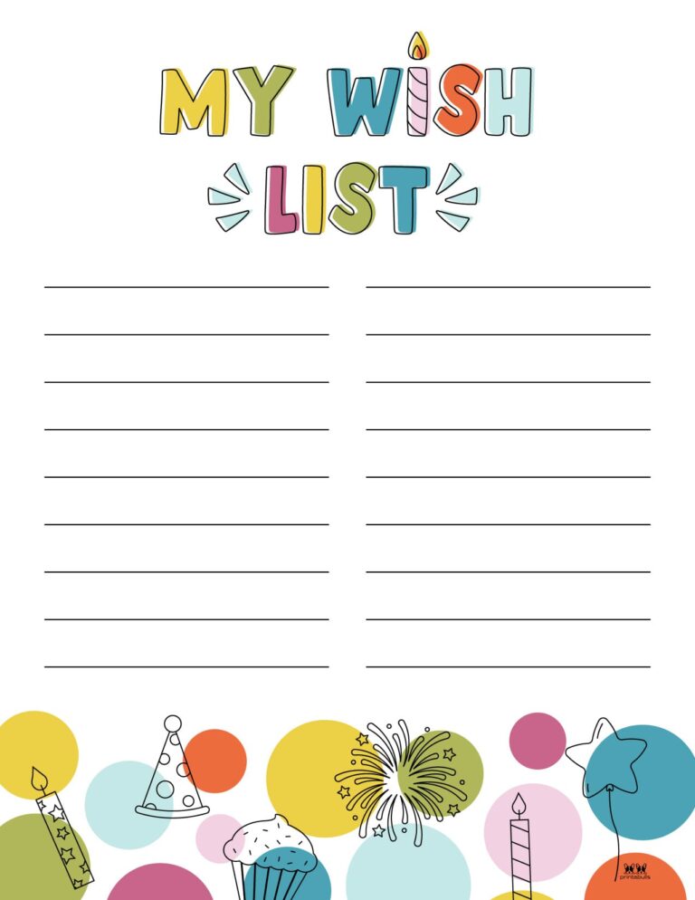 Birthday Wish List Templates - Printable Birthday Wish List Template 5 768x994 