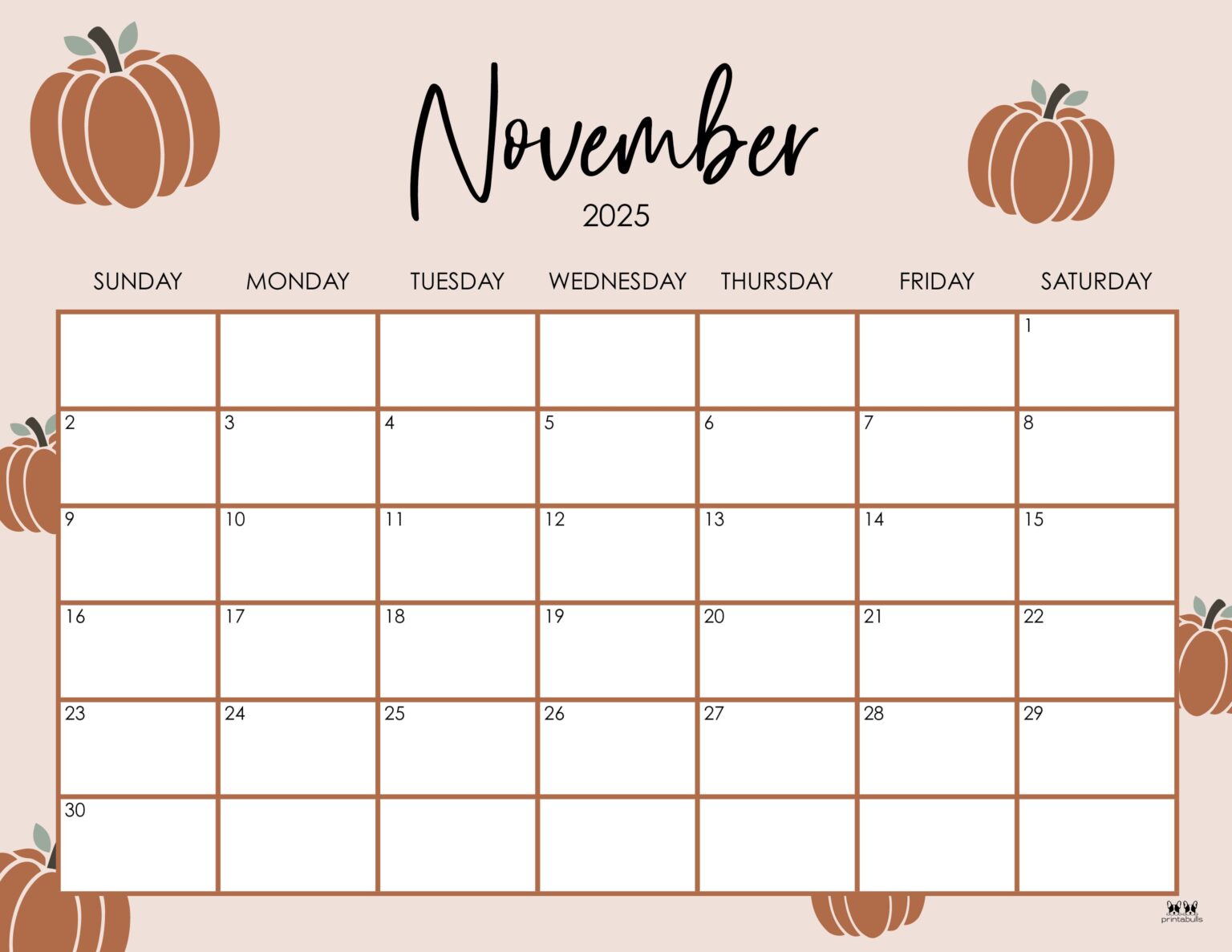 November 2025 calendars 107 free printables printabulls
