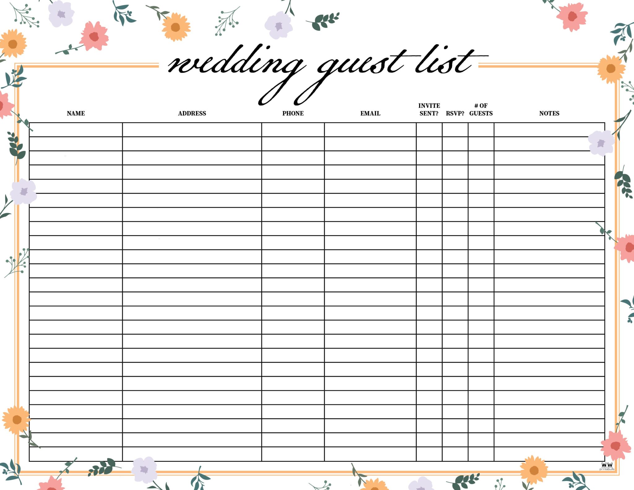 Wedding Guest List Printable Prntbl concejomunicipaldechinu gov co Wedding Guest List Printable Prntbl concejomunicipaldechinu gov co