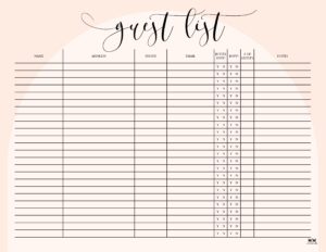 Wedding Guest List Templates - 20 FREE Lists | Printabulls