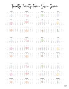 2025 2027 Three Year Calendars - Printable 2025 2027 Three Year Calendar Portrait Style 4 232x300