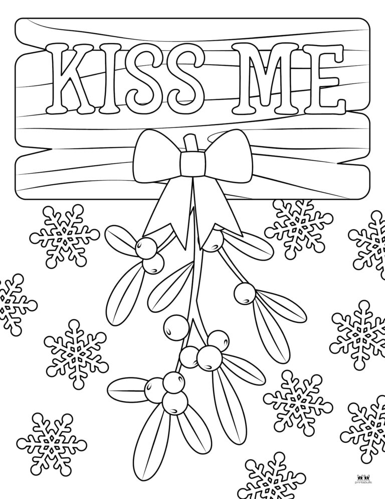Mistletoe coloring pages templates free printabulls