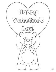 Teddy Bear Valentine's Day Coloring Pages | Printabulls