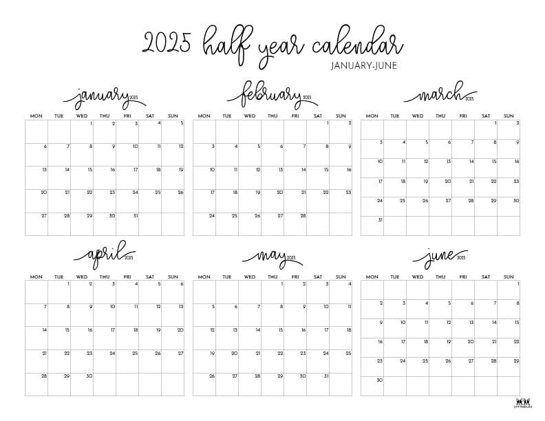Printable-Six-Month-January-June-2025-Calendars-26-L