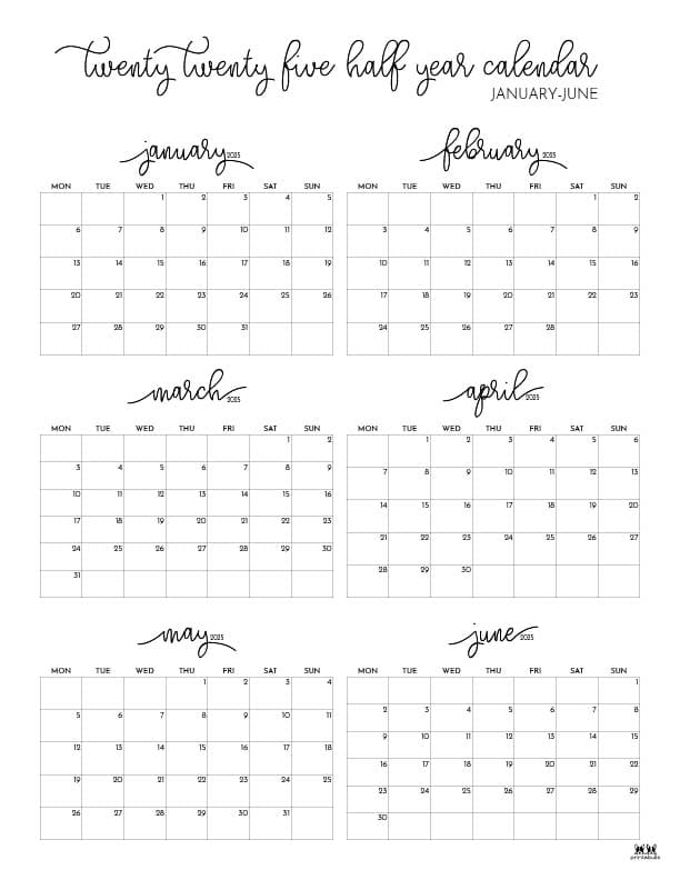 Printable-Six-Month-January-June-2025-Calendars-26-P-SO