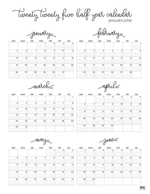 Printable-Six-Month-January-June-2025-Calendars-51-P-SO