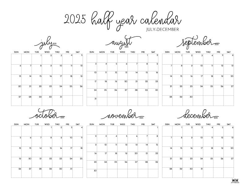 Printable-Six-Month-July-December-2025-Calendars-1-L