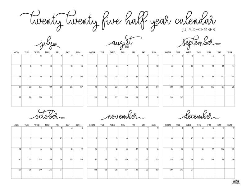 Printable-Six-Month-July-December-2025-Calendars-26-L-SO