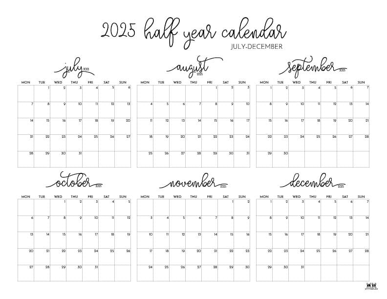 Printable-Six-Month-July-December-2025-Calendars-26-L