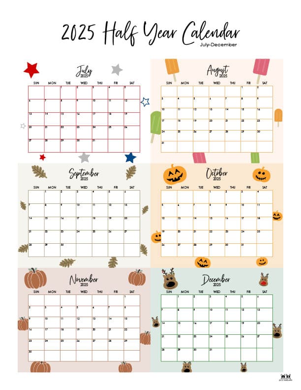 Printable-Six-Month-July-December-2025-Calendars-8-P