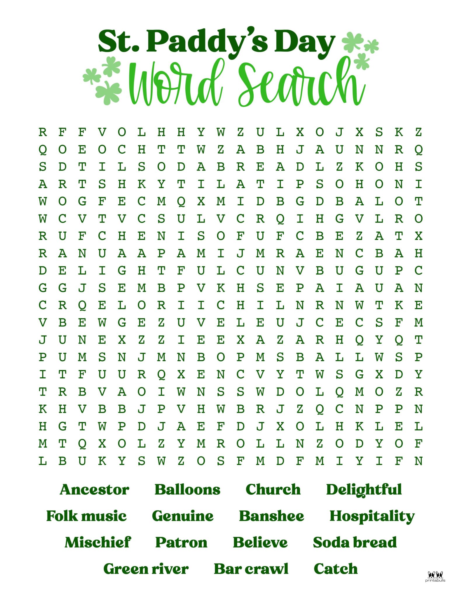 St. Patrick's Day Word Searches - 20 Pages | Printabulls