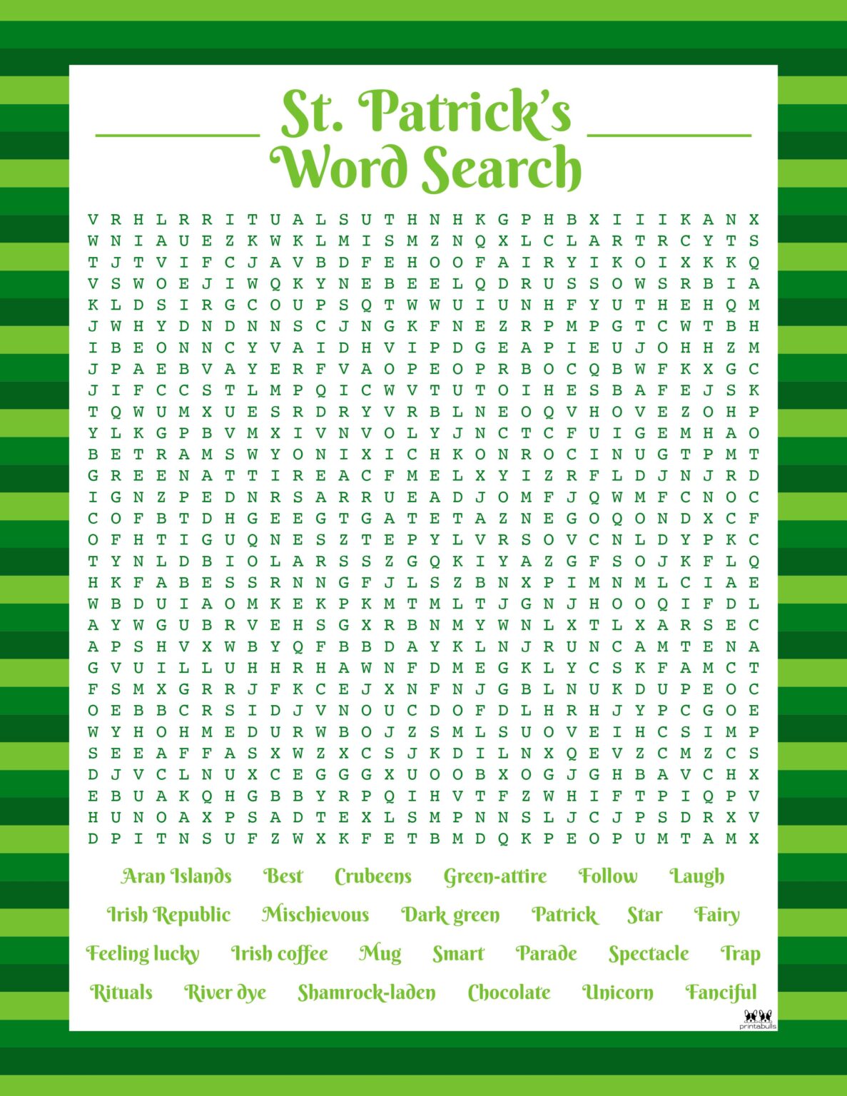 St. Patrick's Day Word Searches - 20 Pages | Printabulls