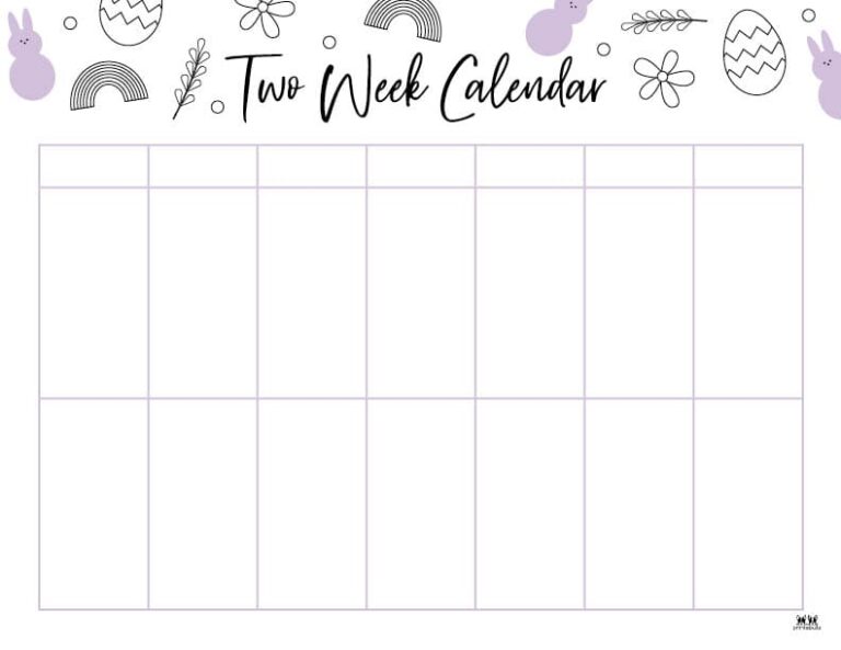 2 Week Calendars - 151 FREE Calendars | Printabulls