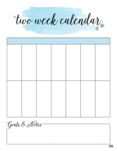 2 Week Calendars - 151 FREE Calendars | Printabulls