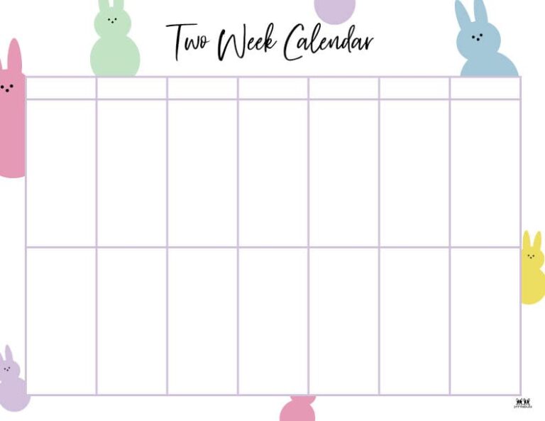 2 Week Calendars - 151 FREE Calendars | Printabulls