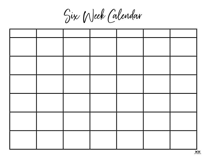 6 Week Calendars 25 FREE Calendars Printabulls