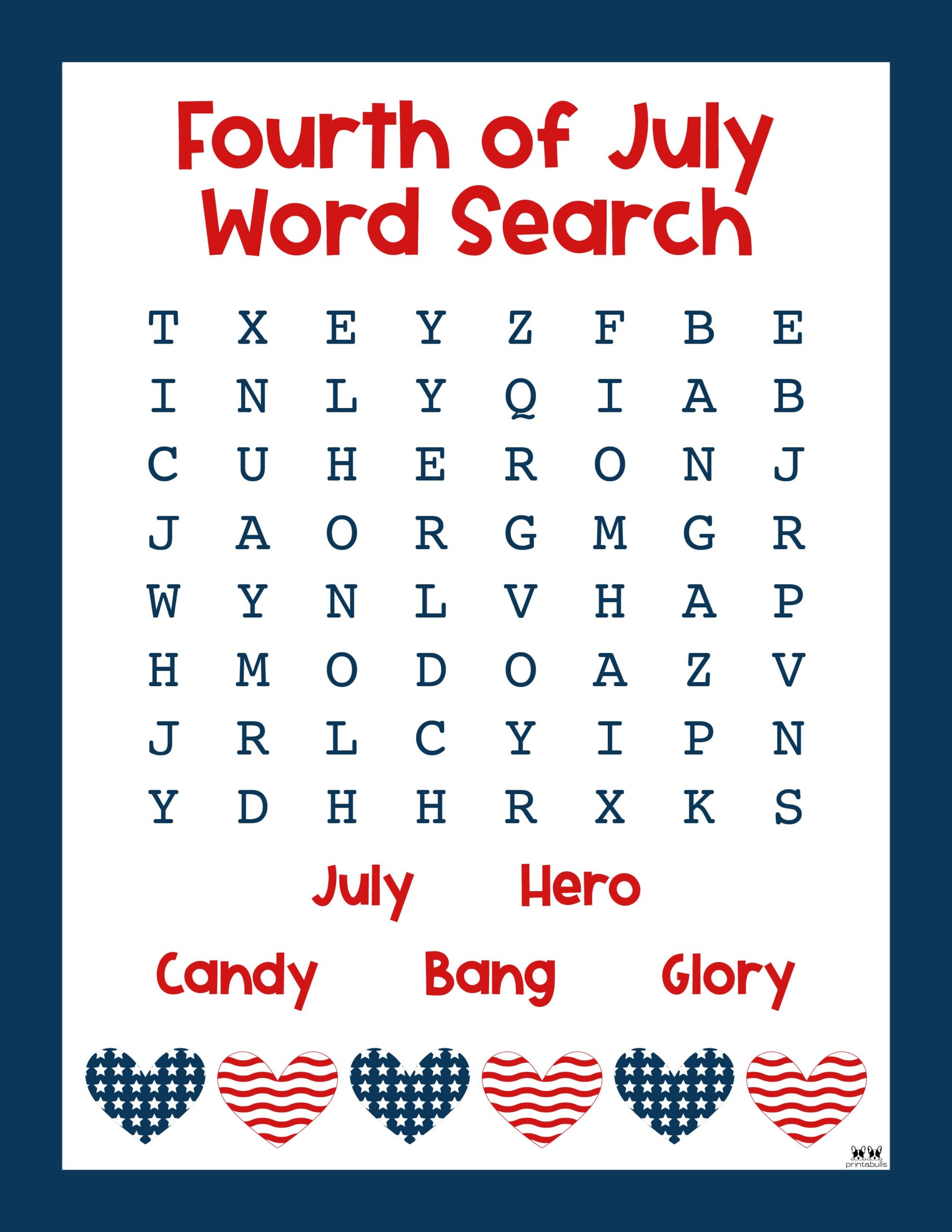 4th of July Word Searches 20 Pages Printabulls