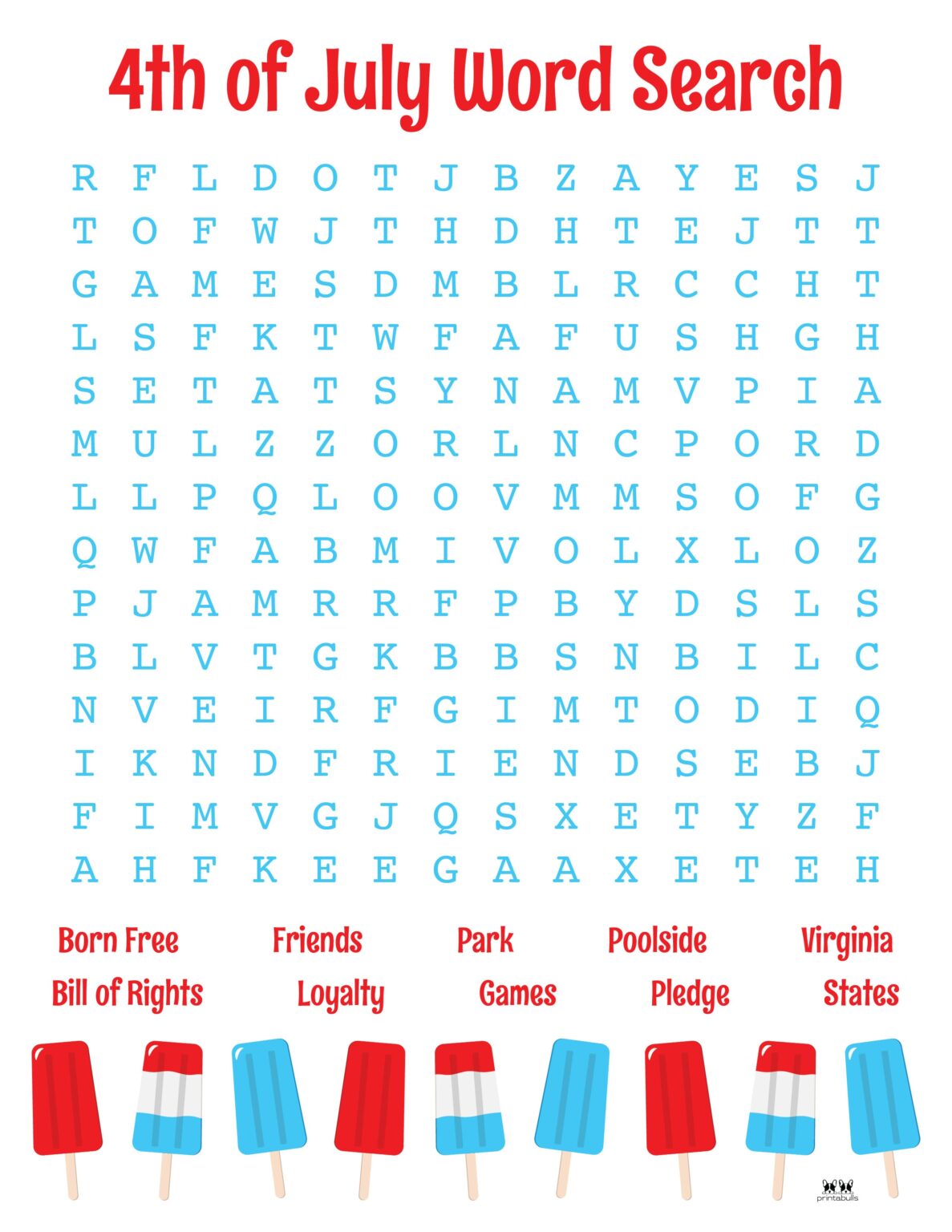 4th of July Word Searches 20 Pages Printabulls