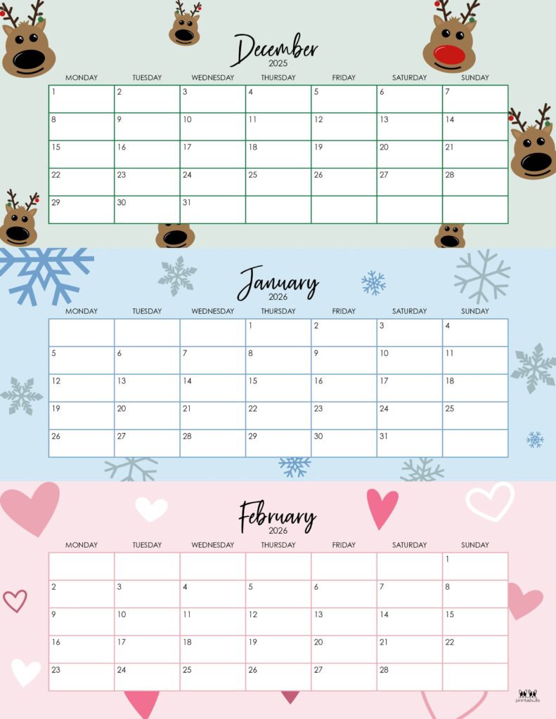 2025-2026 Winter Calendars - 14 FREE Cals 26 Printable-2025-2026-Winter-Calendar-4-MS