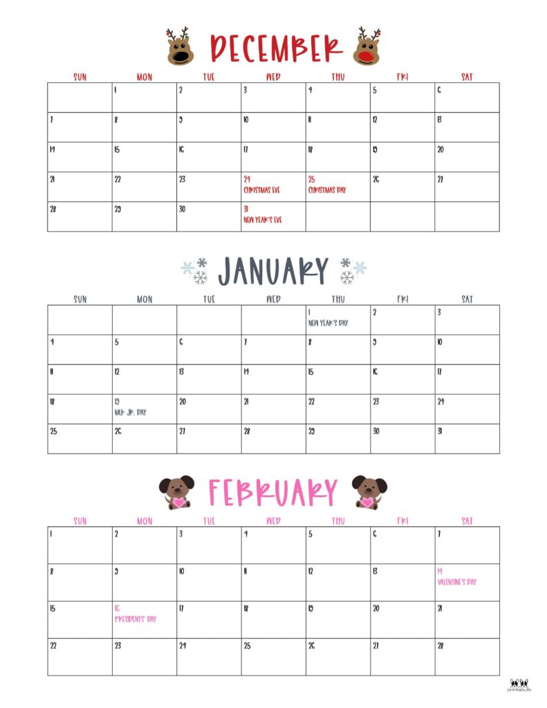 2025-2026 Winter Calendars - 14 FREE Cals 20 Printable-2025-2026-Winter-Calendar-5-SS