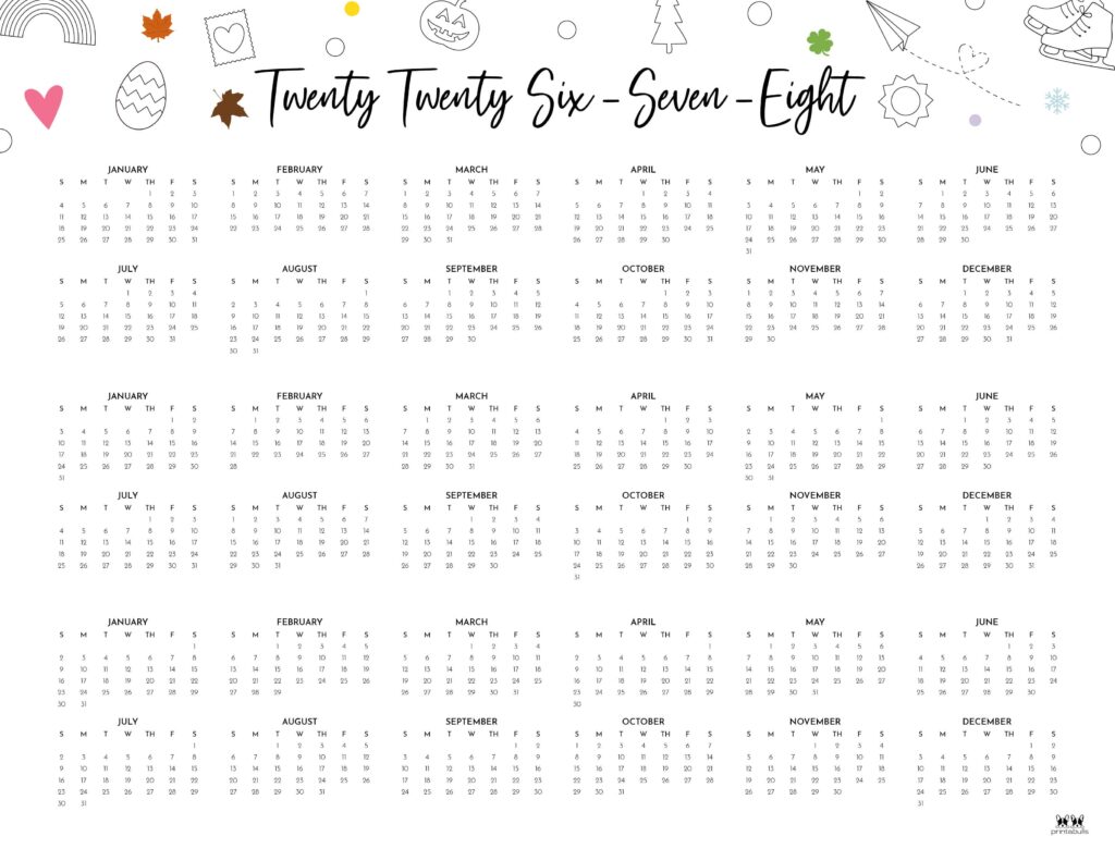 Printable-2026-2028-Three-Year-Calendar-Landscape-Style-1