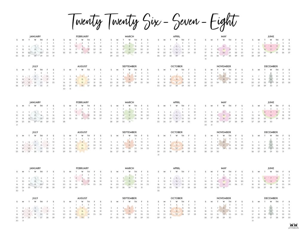 Printable-2026-2028-Three-Year-Calendar-Landscape-Style-4