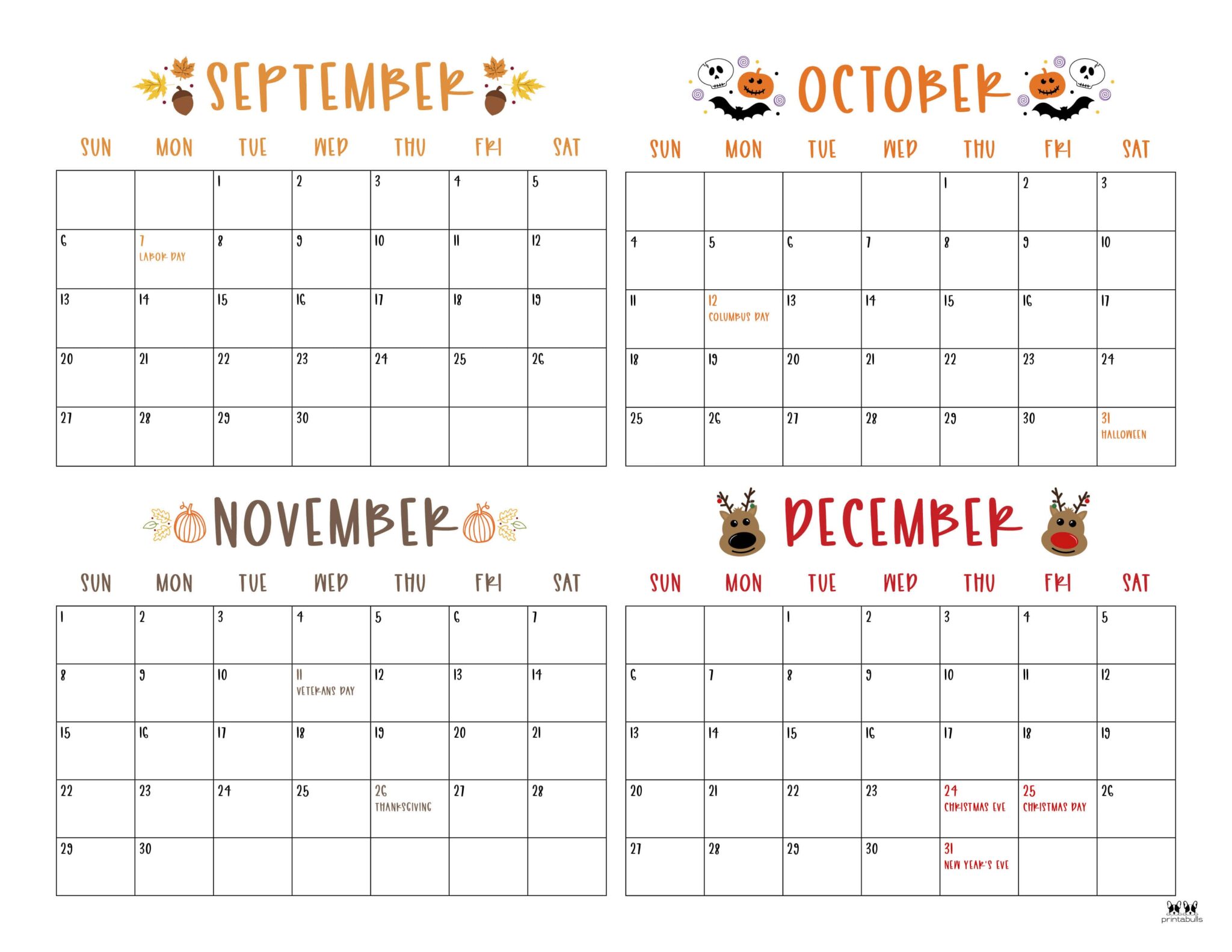 2026 Four Month Calendars 31 FREE Printables Printabulls