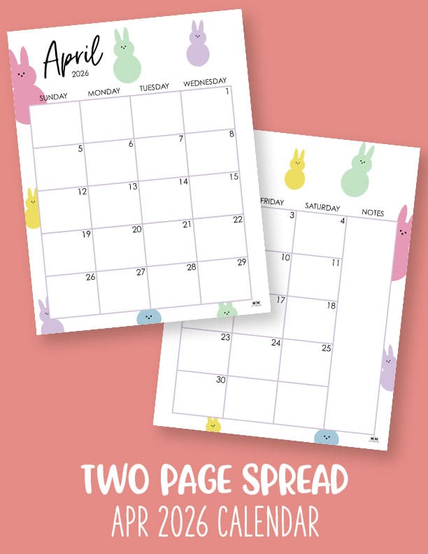 April 2026 Calendars - 123 FREE Printables 226 Printable-April-2026-Calendar-Style-103