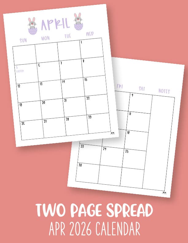 April 2026 Calendars - 123 FREE Printables 227 Printable-April-2026-Calendar-Style-104