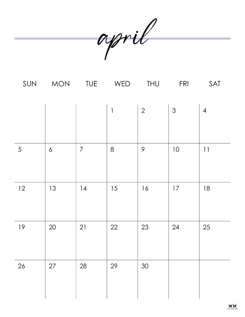 April 2026 Calendars - 123 FREE Printables 128 Printable-April-2026-Calendar-Style-11
