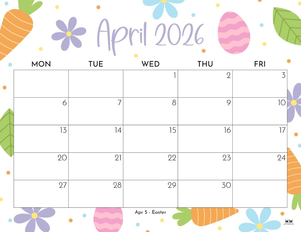 April 2026 Calendars - 123 FREE Printables 195 Printable-April-2026-Calendar-Style-112
