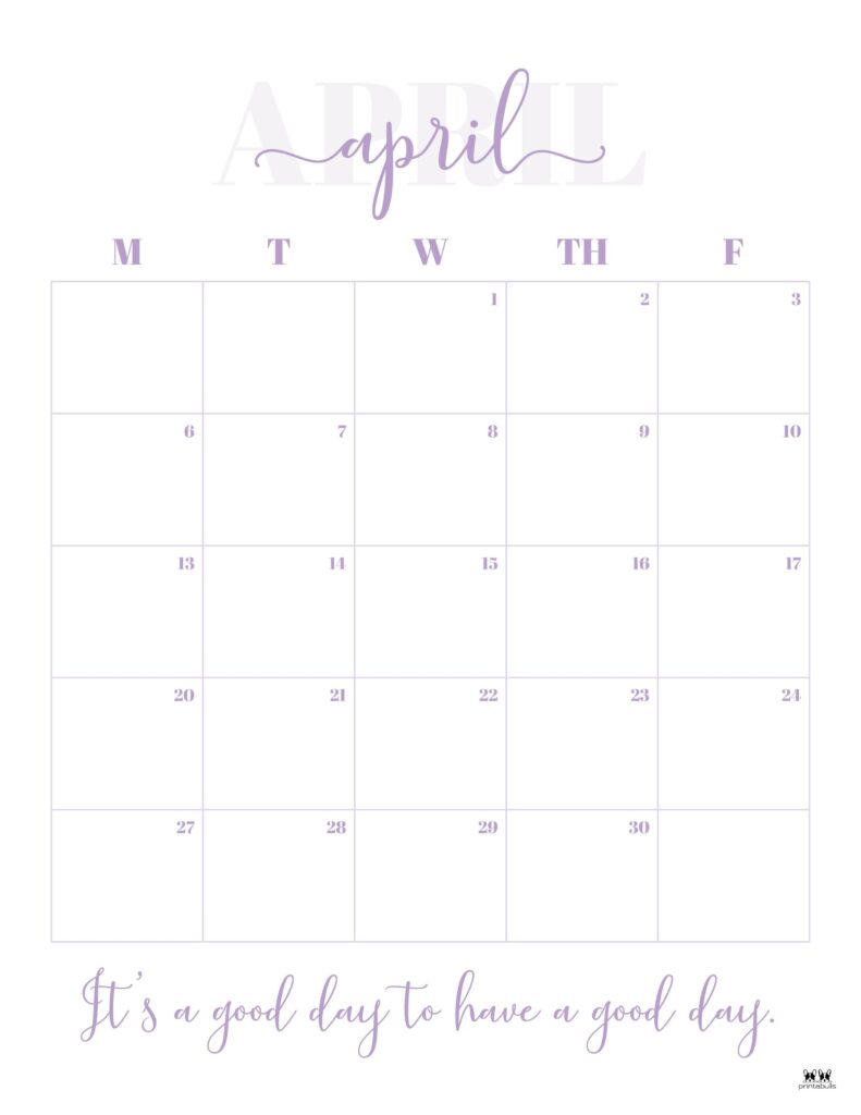 April 2026 Calendars - 123 FREE Printables 196 Printable-April-2026-Calendar-Style-113