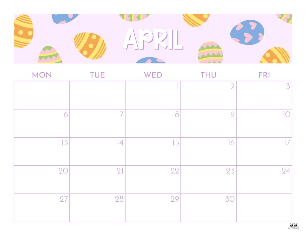 April 2026 Calendars - 123 FREE Printables 200 Printable-April-2026-Calendar-Style-117